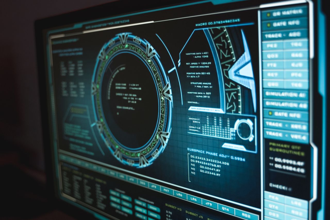 A component library shown on a desktop monitor